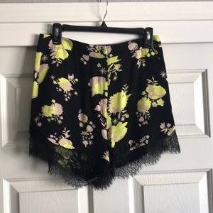 Topshop shorts with lace trim